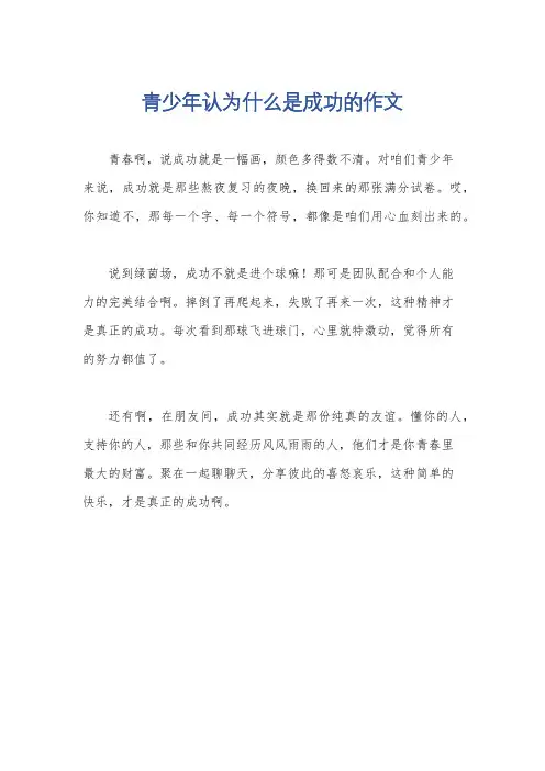 青少年认为什么是成功的作文