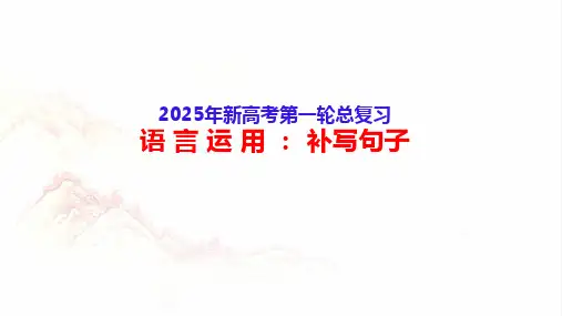 语言运用：补写句子高考语文一轮复习分点精讲(新高考通用)