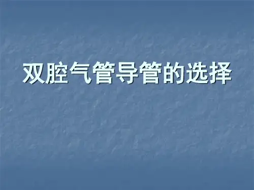 课件双腔气管导管的选择