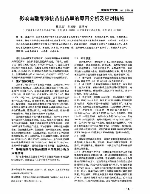 影响南酸枣嫁接苗出苗率的原因分析及应对措施