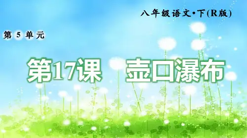 2020年部编版八年级语文下册 17. 壶口瀑布 习题课件_