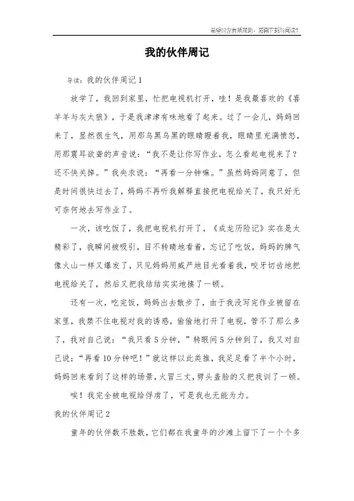 我的伙伴周记