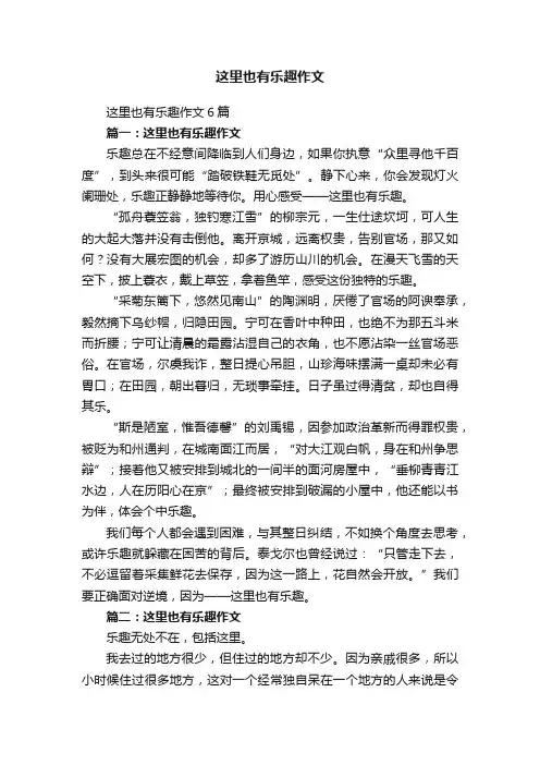 这里也有乐趣作文6篇
