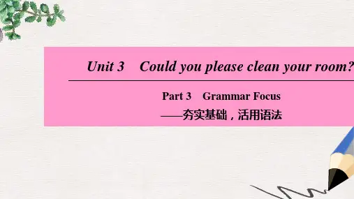 八年级英语下册Unit3CouldyoupleasecleanyourroomPart3GrammarFocus课件新版人教新目标版
