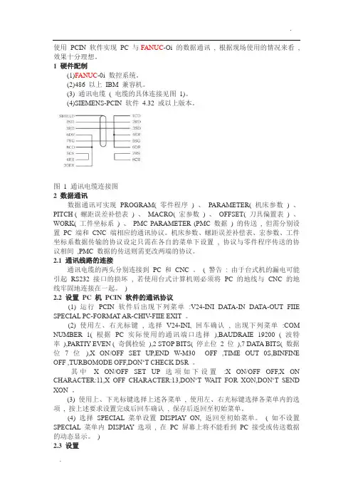 FANUC 0i系列用232通讯口进行数据备份步骤