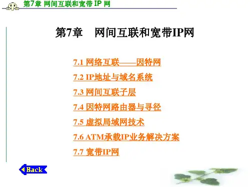 第7章  网间互联和宽带 IP 网