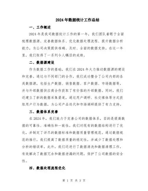 2024年数据统计工作总结