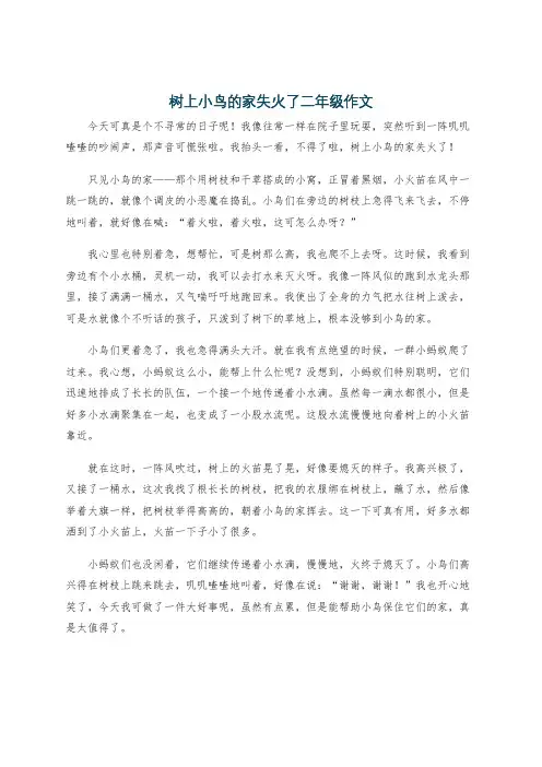 树上小鸟的家失火了二年级作文
