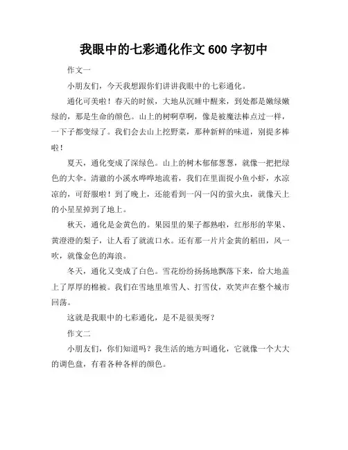 我眼中的七彩通化作文600字初中