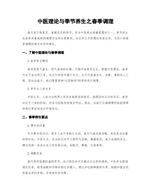 中医理论与季节养生之春季调理