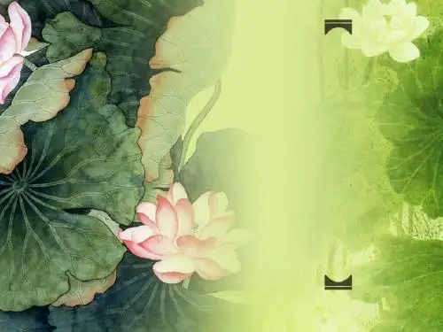 古典荷花PPT模板