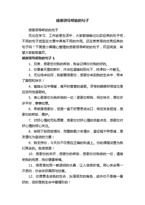 感谢领导帮助的句子