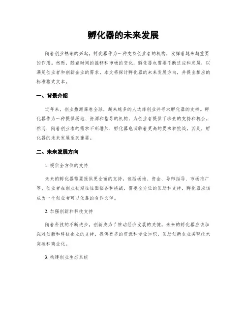 孵化器的未来发展