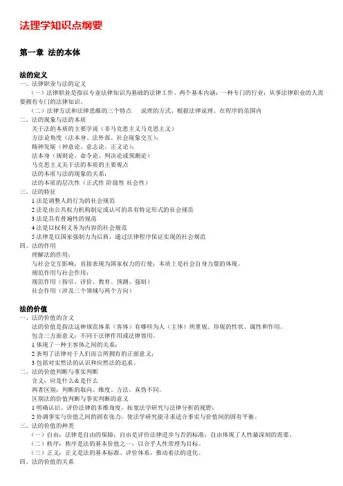 法理学知识点纲要