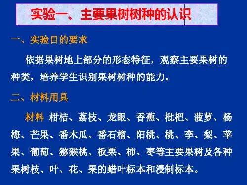 实验一主要果树树种的认识