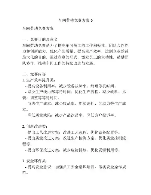 车间劳动竞赛方案6