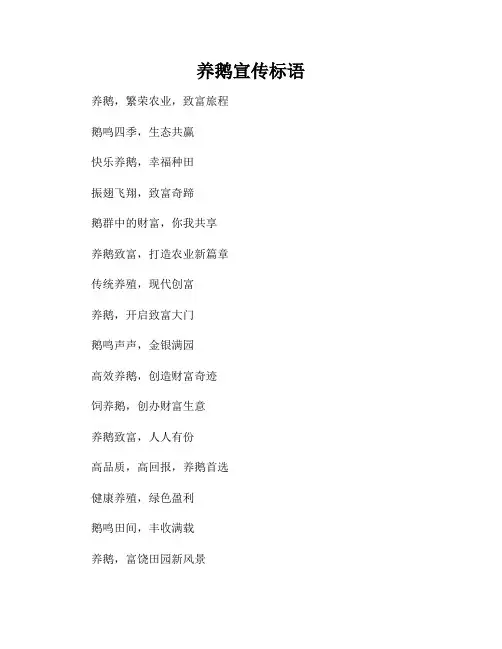 养鹅宣传标语