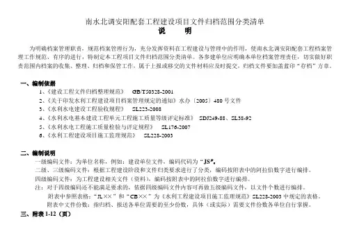 文件归档清单(南水北调)