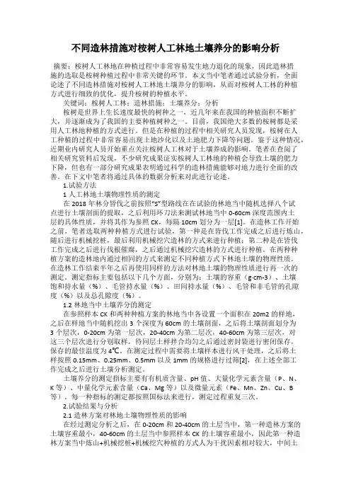 不同造林措施对桉树人工林地土壤养分的影响分析