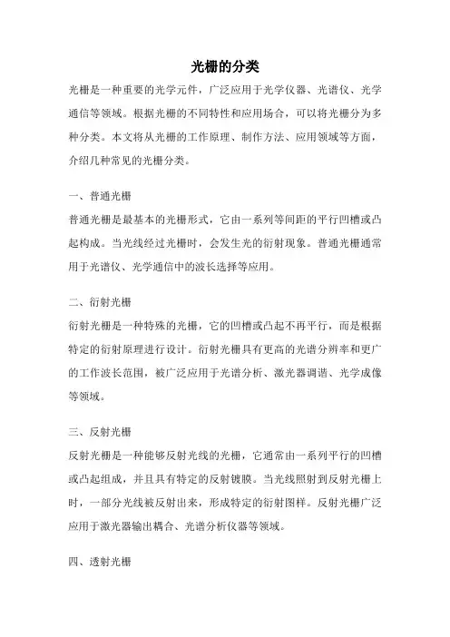 光栅的分类