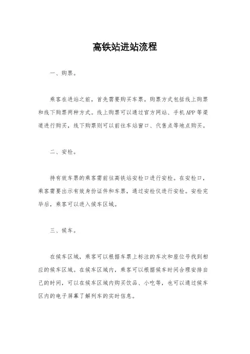 高铁站进站流程