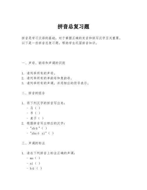 拼音总复习题