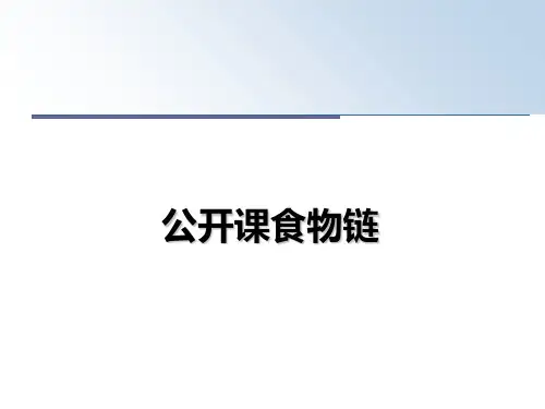 最新公开课食物链课件ppt