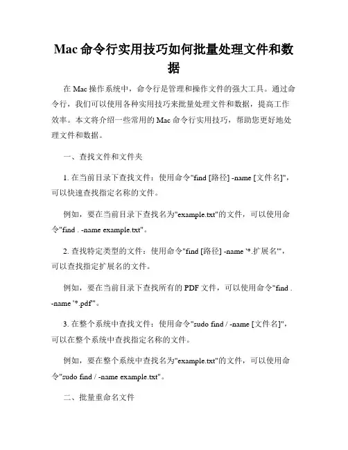 Mac命令行实用技巧如何批量处理文件和数据