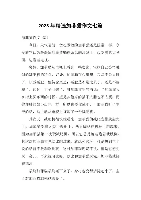 2023年精选加菲猫作文七篇