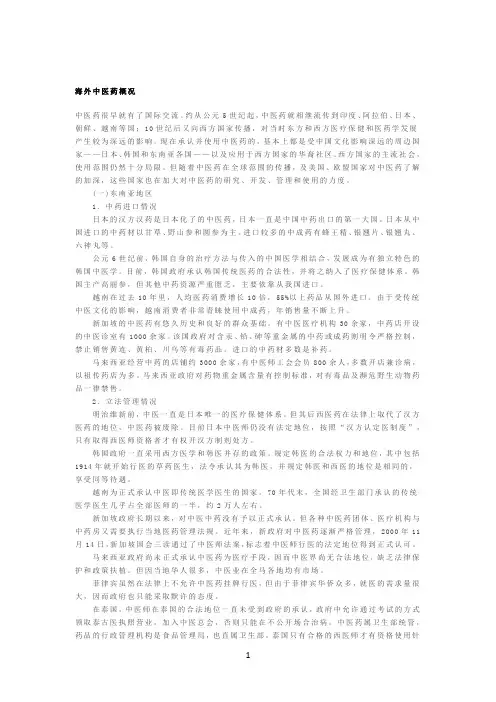 海外中医药概况