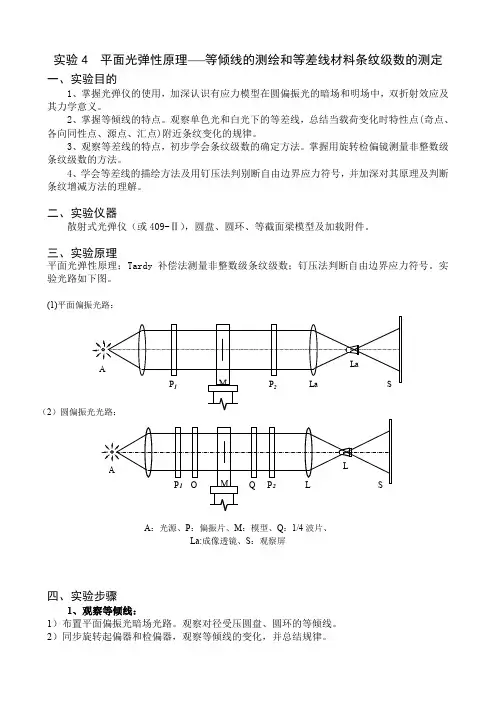 实验4 等倾线的测绘和材料条纹级数的测定