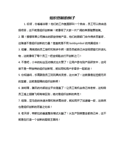 组织创新的例子