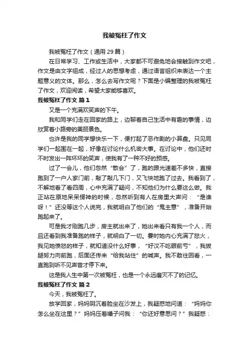 我被冤枉了作文