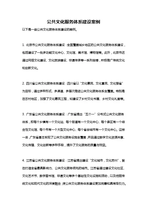 公共文化服务体系建设案例