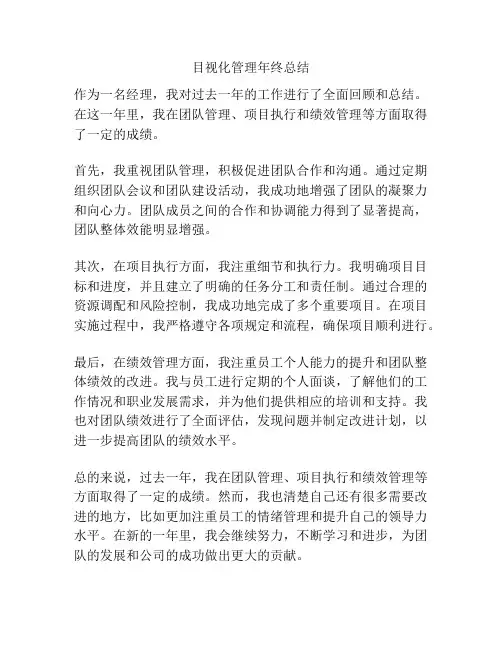 目视化管理年终总结