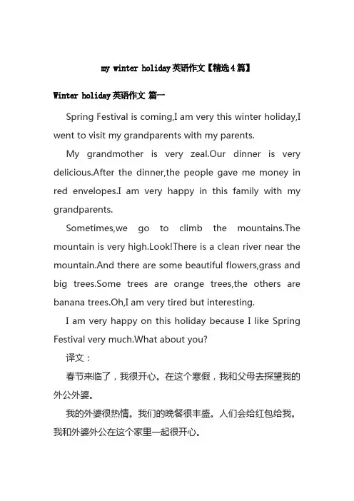 my winter holiday英语作文【精选4篇】