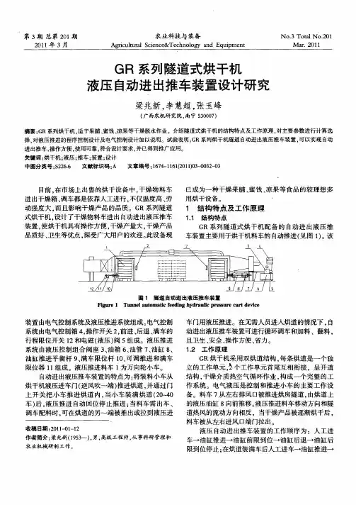 GR系列隧道式烘干机液压自动进出推车装置设计研究