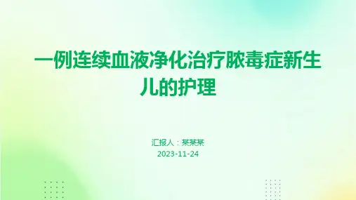 一例连续血液净化治疗脓毒症新生儿的护理案例分享讲课
