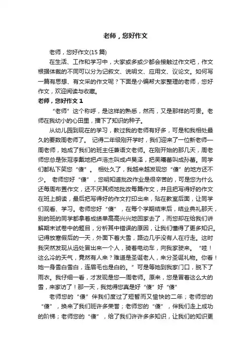 老师，您好作文（15篇）