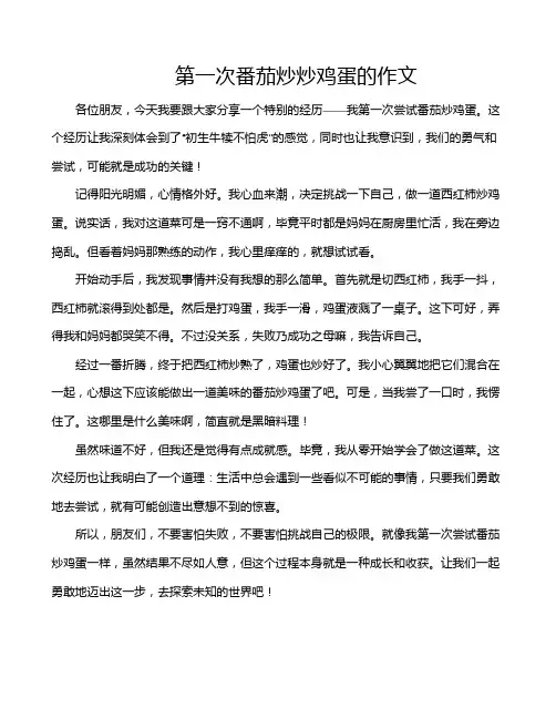 第一次番茄炒炒鸡蛋的作文