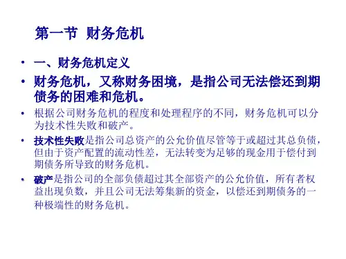 财务危机重整与清算培训课件31页PPT
