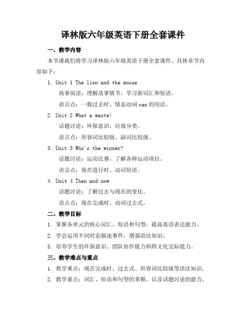 译林版六年级英语下册全套课件