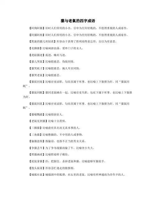 猫与老鼠的四字成语