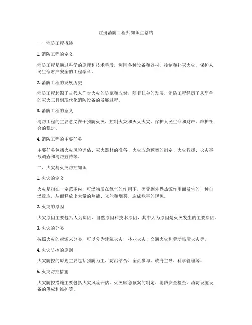 注册消防工程师知识点总结