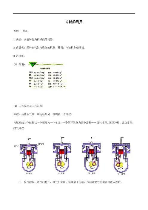 人教版九年级物理全一册第十四章内能的利用知识讲解