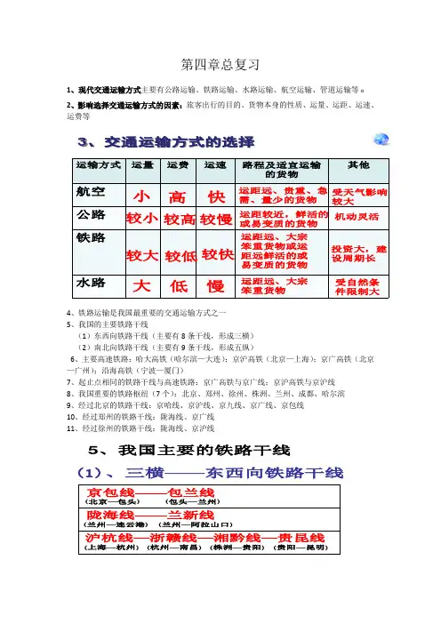 八年级地理上册第四章知识点总复习