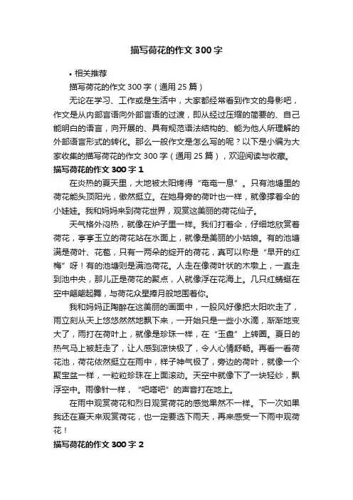 描写荷花的作文300字