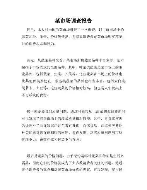 菜市场调查报告