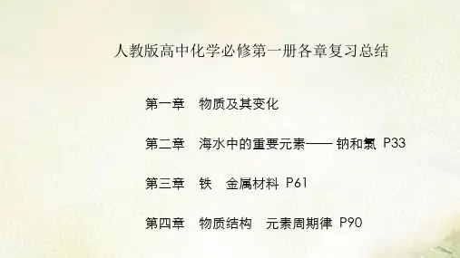 新教材人教版高中化学必修第一册全册各章复习总结课件(期末复习课件)