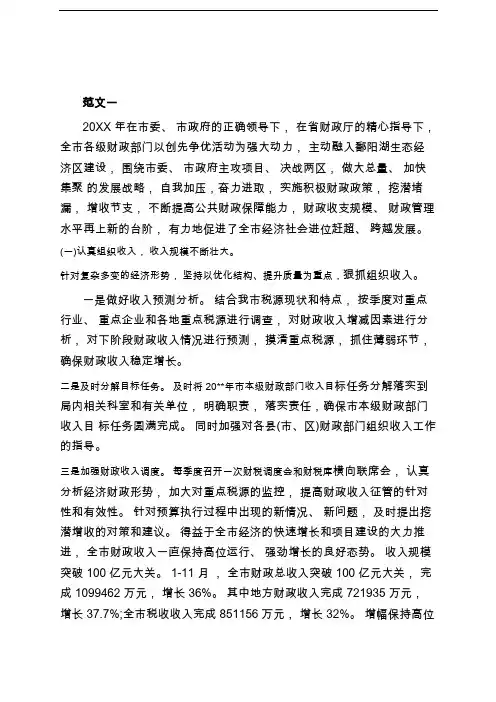政府财务管理工作总结报告